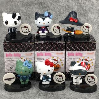 Set 6 mô hình hello kitty 6 kiểu dễ thương trang trí halloween