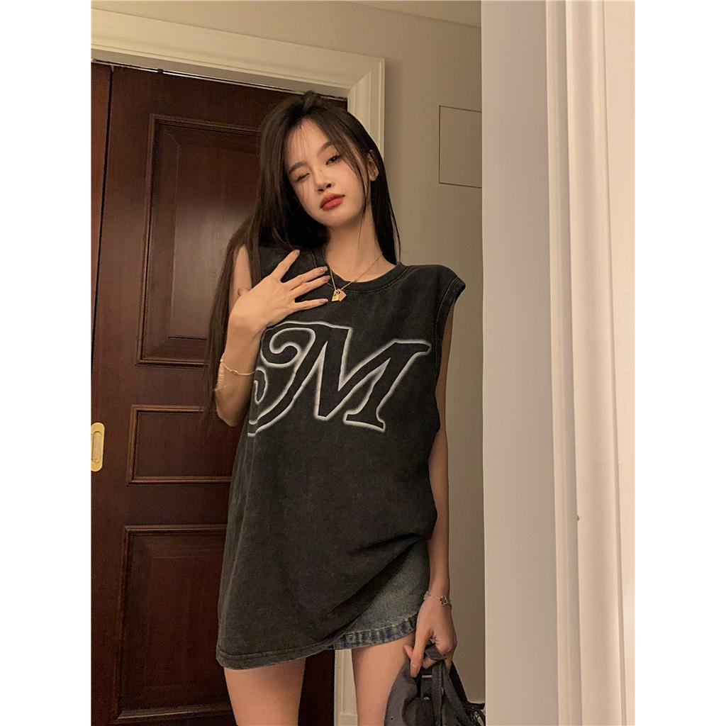 Áo Thun Sát Nách Dáng Rộng Phong Cách hip hop Thời Trang Cá Tính