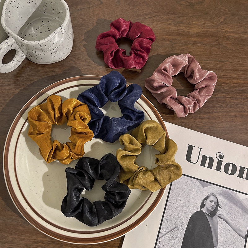Cột tóc vải buộc tóc scrunchies 5 cái bất kỳ HTO15 Hỉn Hỉn Store
