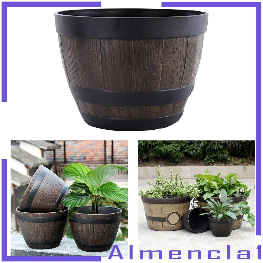 Chậu Trồng Cây Hình Thùng Tròn 7.6 Inch Almencla1