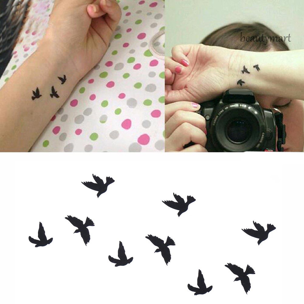 [Hàng mới về] Sticker xăm tạm thời họa tiết chim chống thấm nước độc đáo thời trang cho nữ