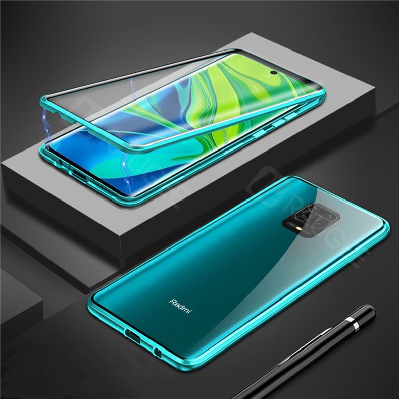 Ốp điện thoại 2 mặt kính cường lực nam châm cho Xiaomi Redmi Note 9s