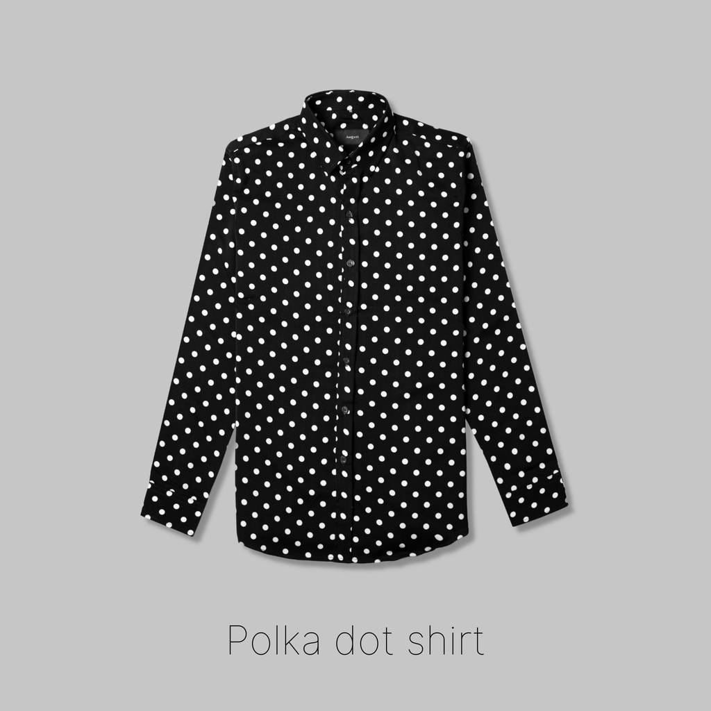 Áo sơ mi nam dài tay chấm bi POLKA DOT August chính hãng, lỗi 1 đổi 1.
