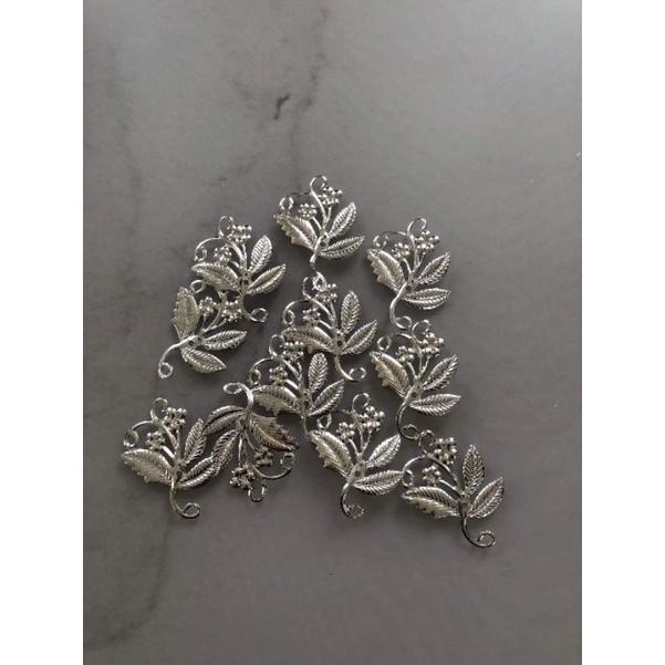 (5 cái)Phiến kim loại hình lá 38*52mm, nguyên liệu làm trâm cài tóc cổ trang, nguyên liệu diy, Sỉ phụ kiện Khánh Huyền