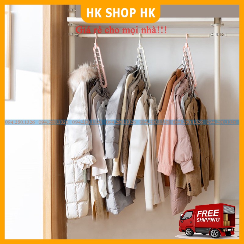 MÓC TREO QUẦN ÁO ĐA NĂNG 9 LỖ TIẾT KIỆM DIỆN TÍCH