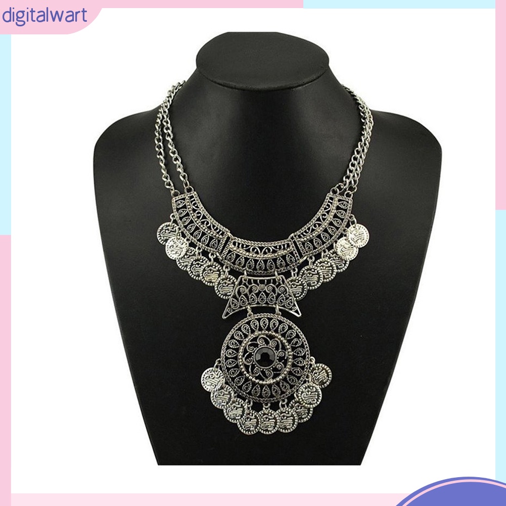 Vòng cổ Hợp Kim Mặt Hình Đồng Xu Phong Cách Boho Cho Nữ