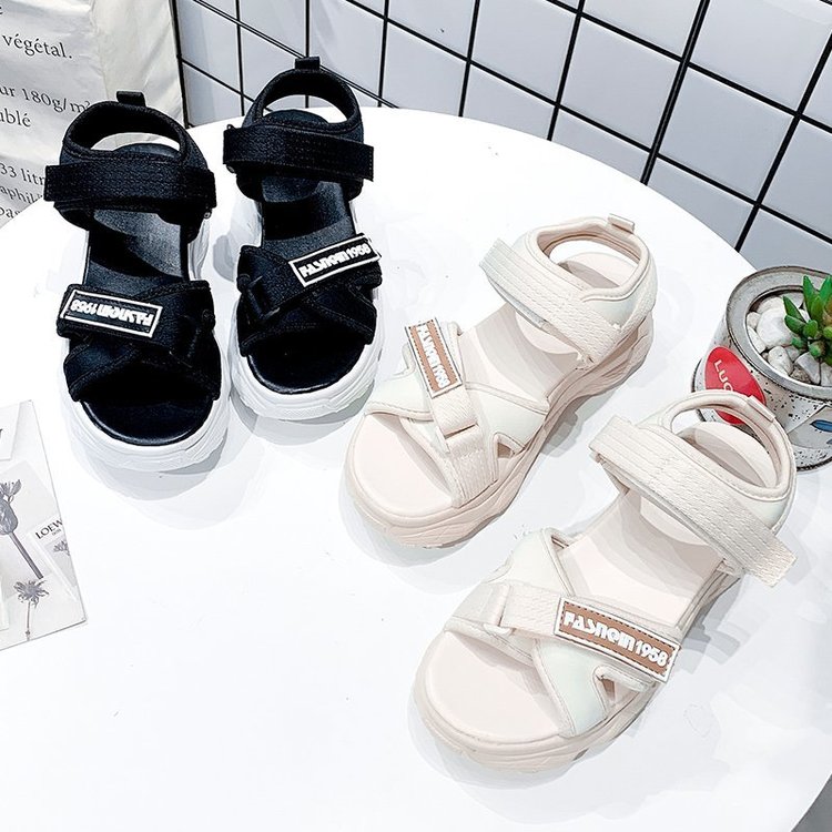 Thick Bottom Cross Strap Velcro Sports Sandals for Women sandal nữ | BigBuy360 - bigbuy360.vn