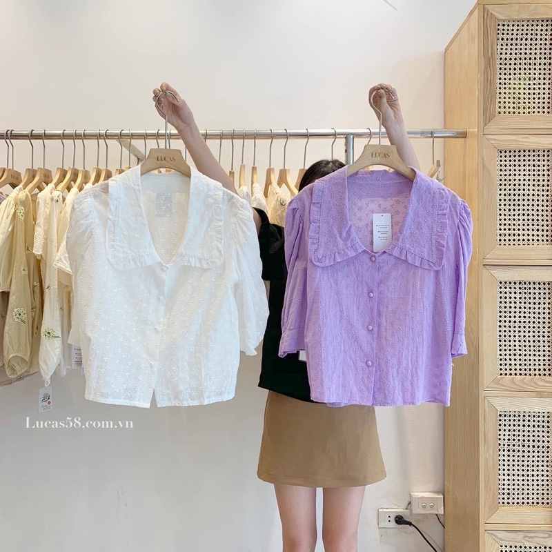 Sơ Mi Ren Đũi Hoạ Tiết nhí ,Hàng Quảng Châu UlZzang 2021 | BigBuy360 - bigbuy360.vn