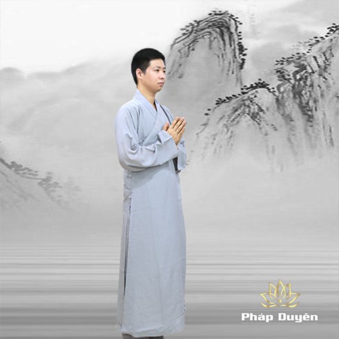 Áo Tràng Trường Sam 7 Vạt Màu Xám, Đồ Tu Cho Phật Tử Nam Nữ