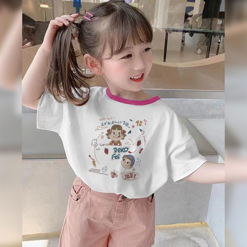 Áo Thun Cotton Tay Lỡ Mẫu Mới Thời Trang Mùa Hè Cho Bé Gái 2022