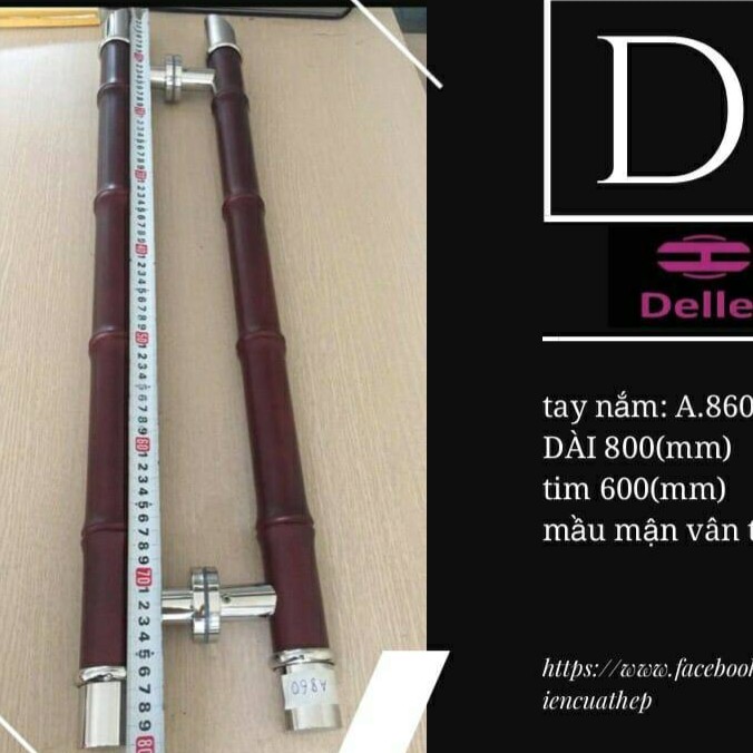 tay kéo cửa đẹp, Tay nắm cửa kính vân trúc deller A860-80cm