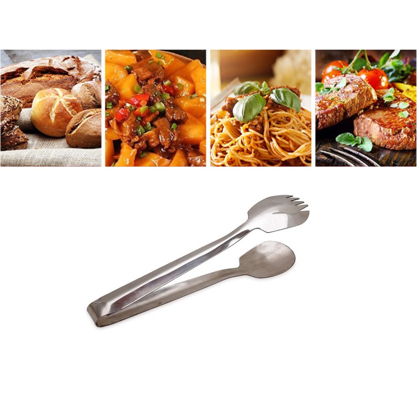 Dụng Cụ Kẹp Gắp Thức Ăn Trộn Salad Inox Không Gỉ Tiện Ích