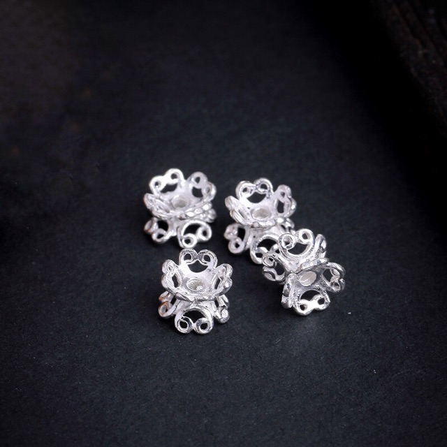 [S925] Charm bạc ốp đôi cánh hoa - MH217