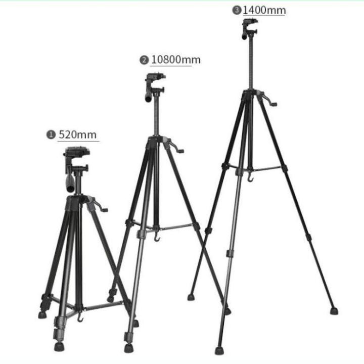 Tripod máy ảnh, điện thoại Weifeng WT-3520, khung nhôm cao cấp tải trọng 3kg, có túi đeo, tặng kèm kẹp điện thoại