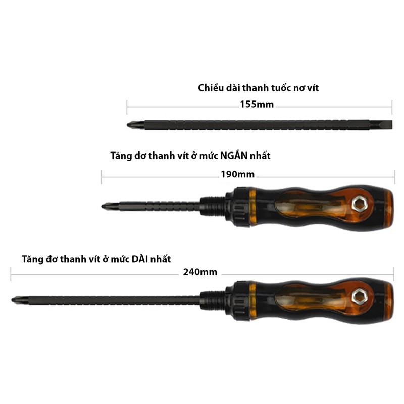 Cây tua vít 2 đầu vặn tự động đa năng tiện lợi