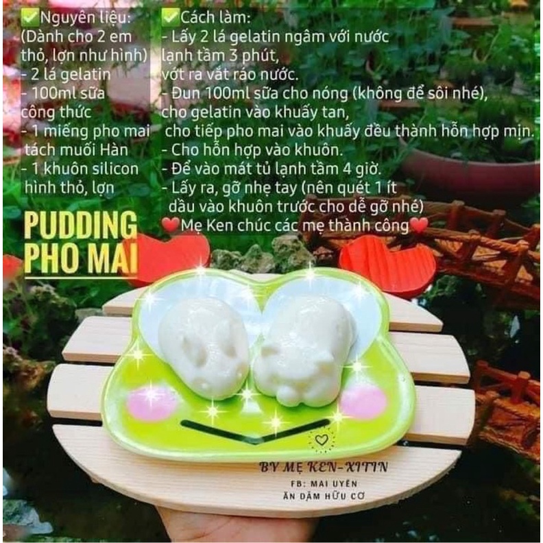 Khuôn Silicon Hình Heo,Thỏ, làm pudding, phô mai cho bé