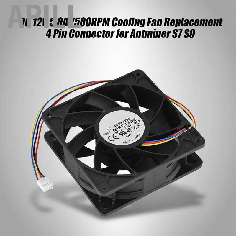 APILL 7500RPM Mining Cooling Fan Replacement 4-pin 12V 5A For Antminer Bitmain S7 S9