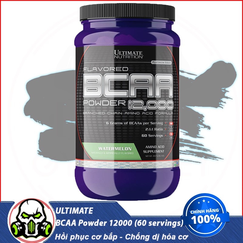 Dinh Dưỡng Hổ Trơ Phục Hồi Chống Dị Hóa Cơ Bắp Cho Người Tập Thể Thao Ultimate Nutrition BCAA Powder 12.000 60 Lần Dùng