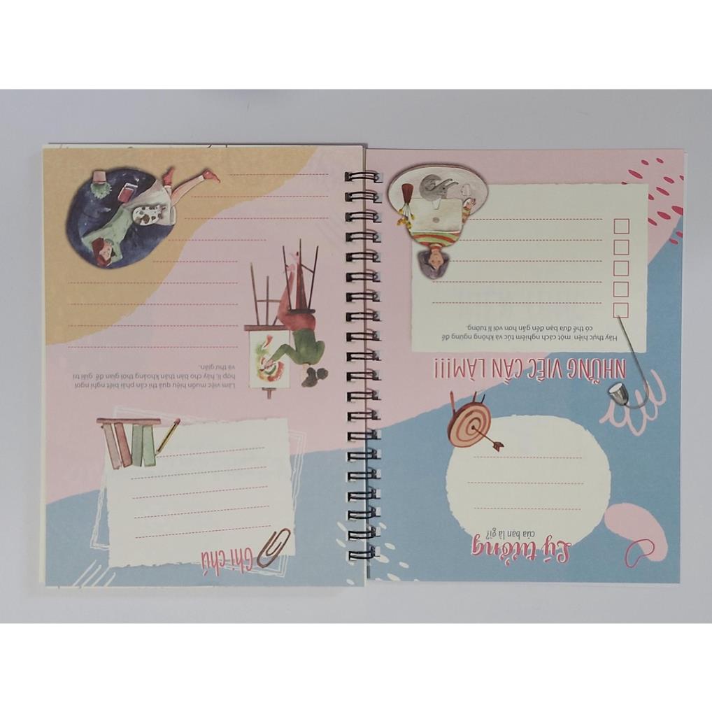 Sổ tay lò xo học sinh, sinh viên 13.5 x 18.5 cm siêu cute
