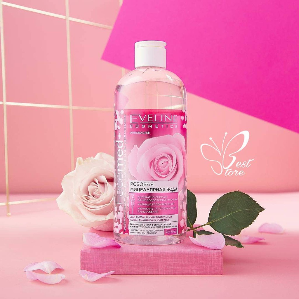 Nước Tẩy Trang Eveline, Tinh Chất Hoa Hồng Làm Trắng Sáng Mịn Da FACEMED 400ML | BigBuy360 - bigbuy360.vn