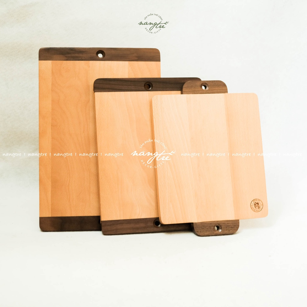 Thớt gỗ trang trí tay cầm - Thớt gỗ beech tay cầm mới- Wooden cutting board