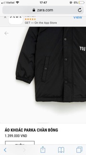 ÁO PARKA ZARA XỊN DƯ