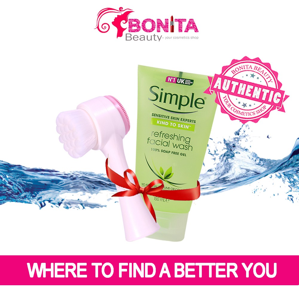 Combo Sữa Rửa Mặt Simple & Cọ Rửa Mặt 2 Đầu