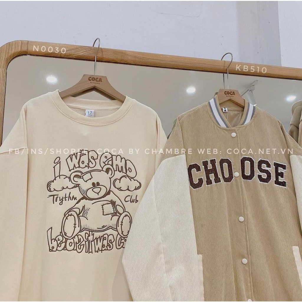 🔥FREESHIP🔥 Áo Sweater Nỉ Cotton in hình gấu,form thụng dáng xinh | BigBuy360 - bigbuy360.vn