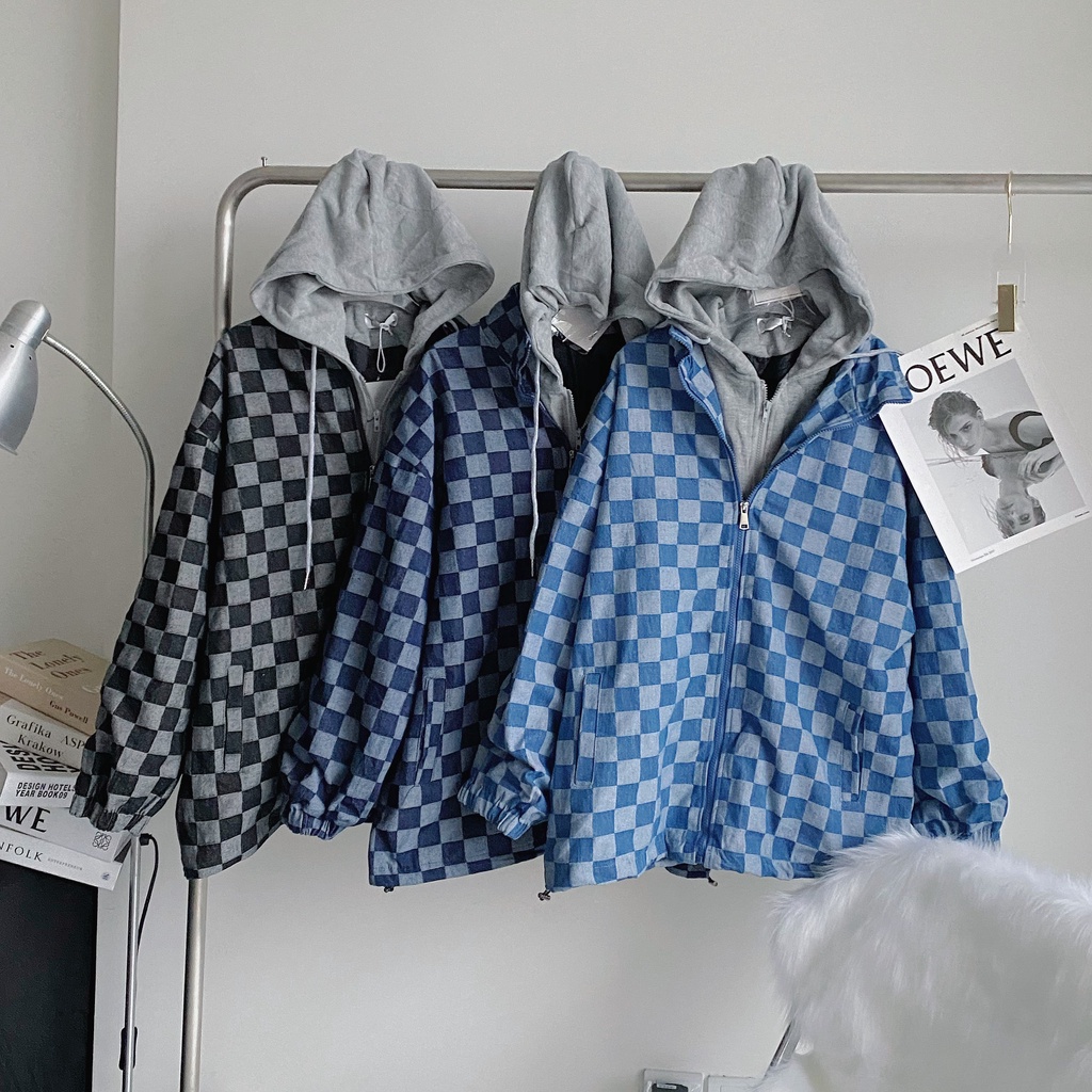 Áo khoác jeans kẻ caro A2072 SUSTORE