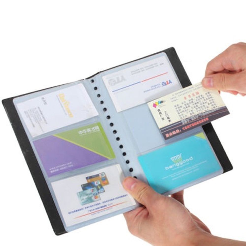 Leather Business Name Holder ID Credit Card Organizer 120 Cards