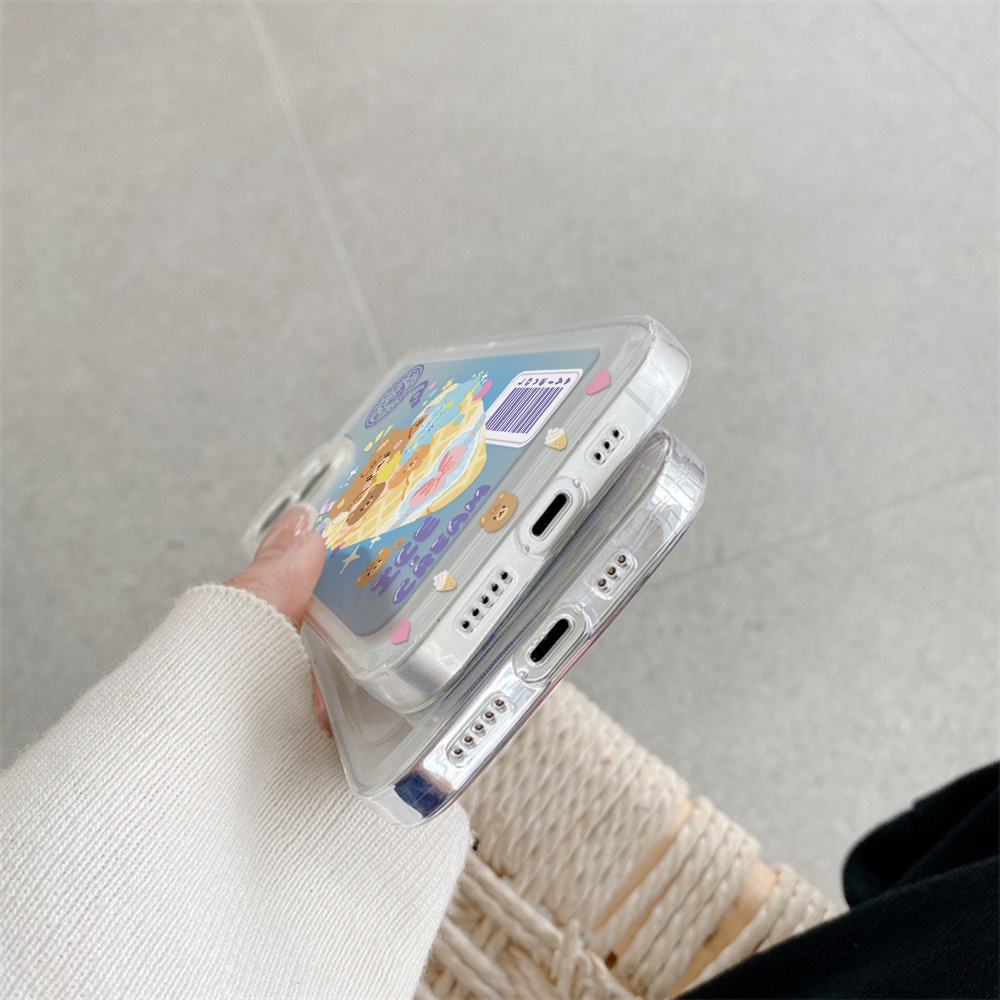 Ốp Điện Thoại Mềm Chống Sốc Hoạ Tiết Gấu Và Thỏ Dễ Thương Dành Cho iPhone 11 13 12 X XS Pro Max XR 12 13