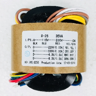 G04 Biến áp hình con ba ba vào 115-230V, ra  35W 220V×2+6.3V×2 R (01 cục)