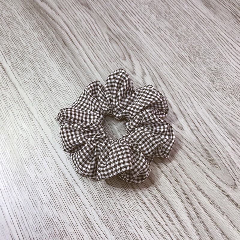 [ hottren ] Dây cột tóc vải scrunchies họa tiết caro