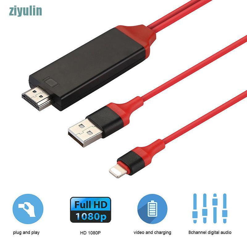 Cáp Chuyển Đổi 8 Pin Lightning Sang Hdmi Tv Av 2m Cho Iphone 7 7 + 6 6s 5 5s Ipad