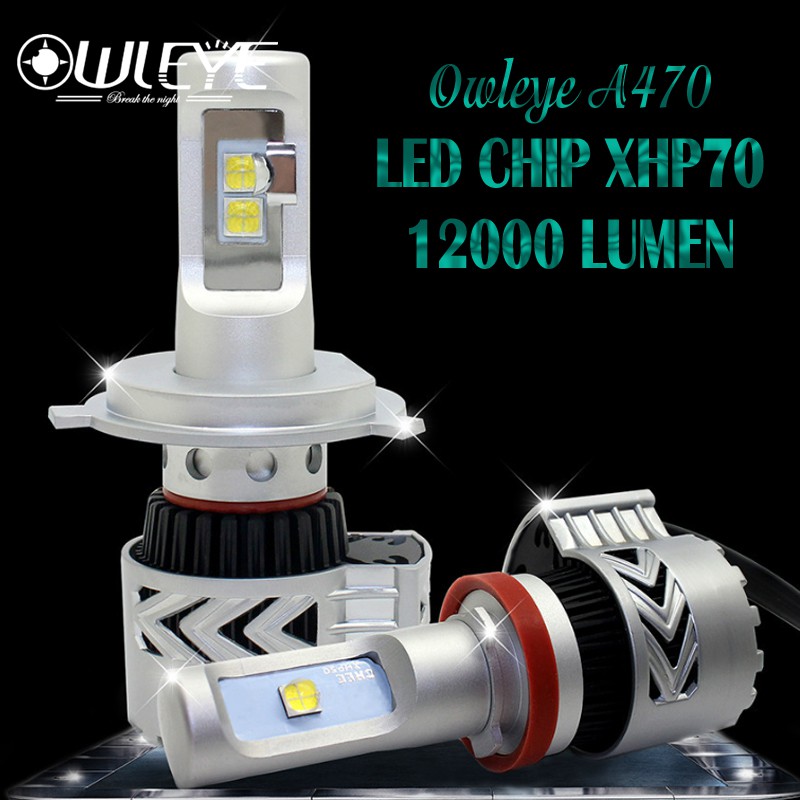 Đèn led cho ô tô Owleye A470 XHP70/H7 siêu sáng