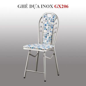 Ghế dựa inox xếp mặt simili GX206