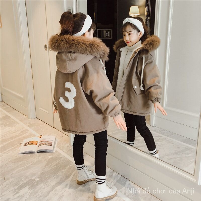 Girls Clothes Winter Coat Pike Kids Clothes Coat Children Thick Cotton Velvet