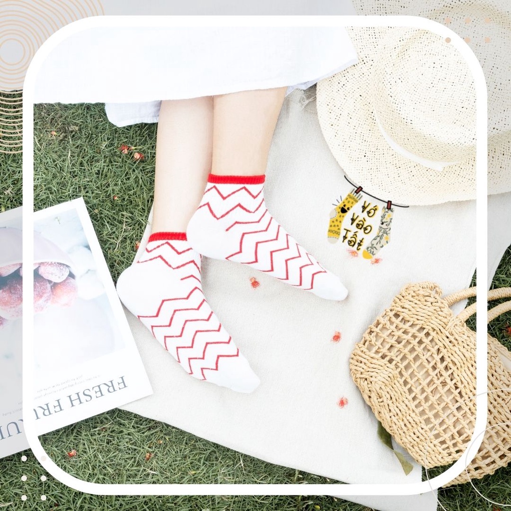 TẤT VỚ NỮ CỔ NGẮN CHERRY ĐỎ