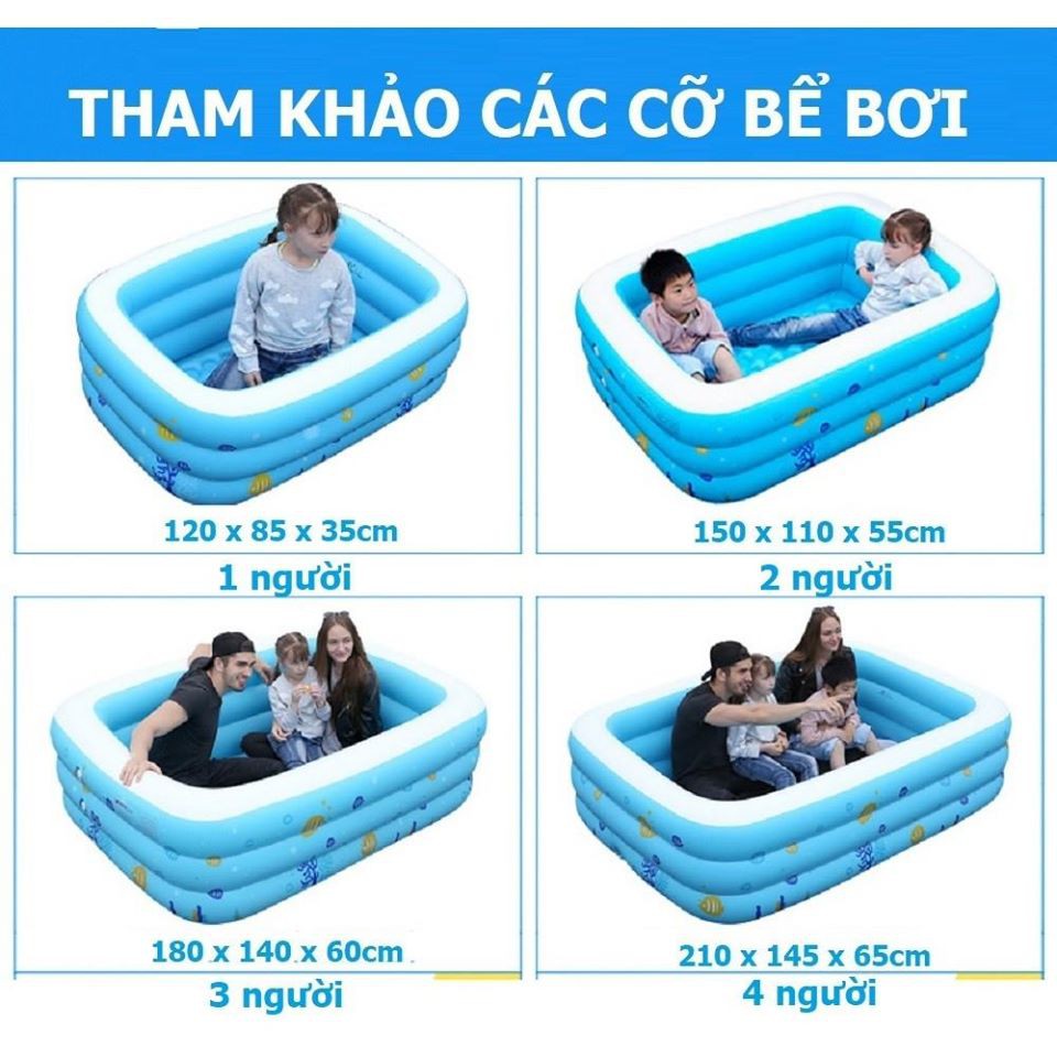 Bể bơi 1m3 kèm bơm 2 CHIỀU. Bể phao 1.3  đáy chống trượt cao cấp