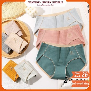 Quần Lót Nữ Cotton Sợi Tre Vanvene Cạp Vừa-Không Đường May-Chống Hằn Viền Kháng Khuẩn Chống Viêm Nhiễm Đủ Size M-Xl Q337
