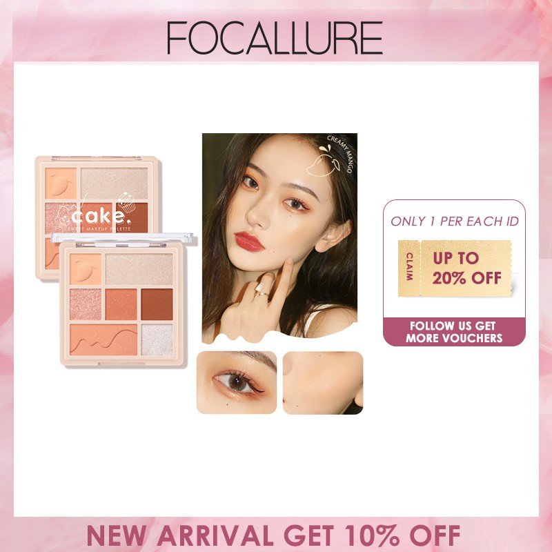 [Hàng mới về] Bảng Phấn Mắt / Má Hồng / Bắt Sáng Focallure 3 Trong 1 Dễ Sử Dụng Với 7 Màu Lựa Chọn