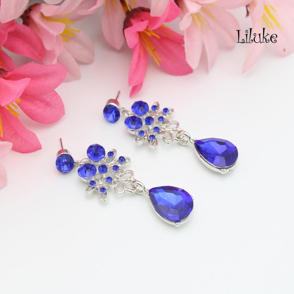Bộ Vòng cổ + Đôi Khuyên Tai Mặt Hoa Acrylic Thời Trang Cho Nữ