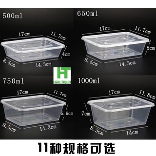 Combo hộp nhựa vuông PP (50 hộp/bộ)