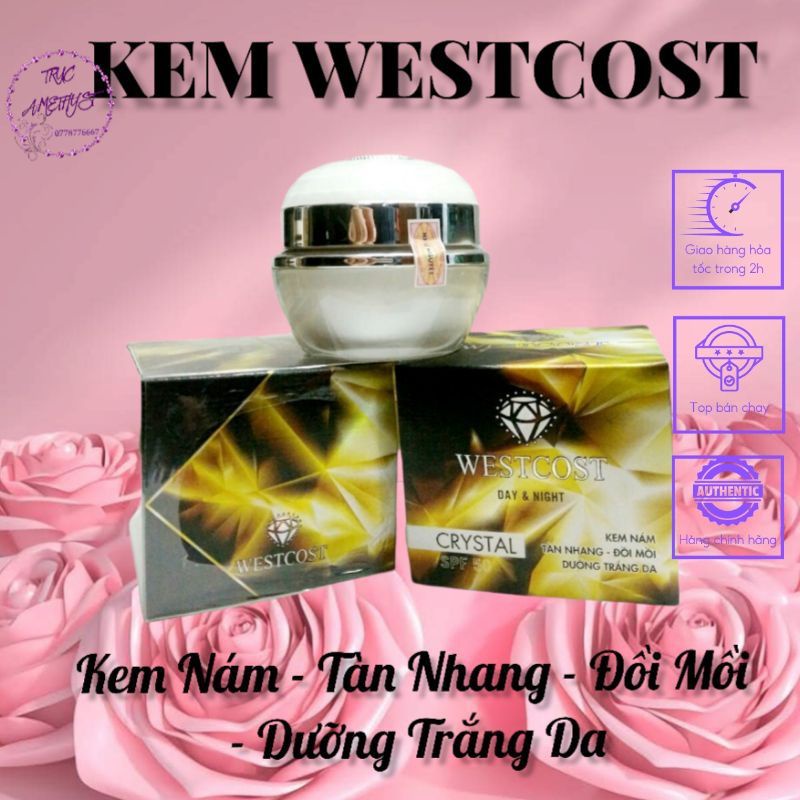 KEM WESTCOST CRYSTAL NGỪA NÁM – TÀN NHANG – ĐỒI MỒI – DƯỠNG TRẮNG DA