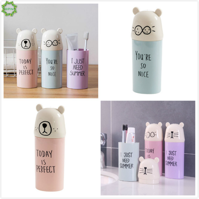 Cốc Đựng Bàn Chải Đánh Răng Có Nắp Đậy Nhiều Màu Tùy Chọn Phong Cách Bắc Âu Tiện Dụng