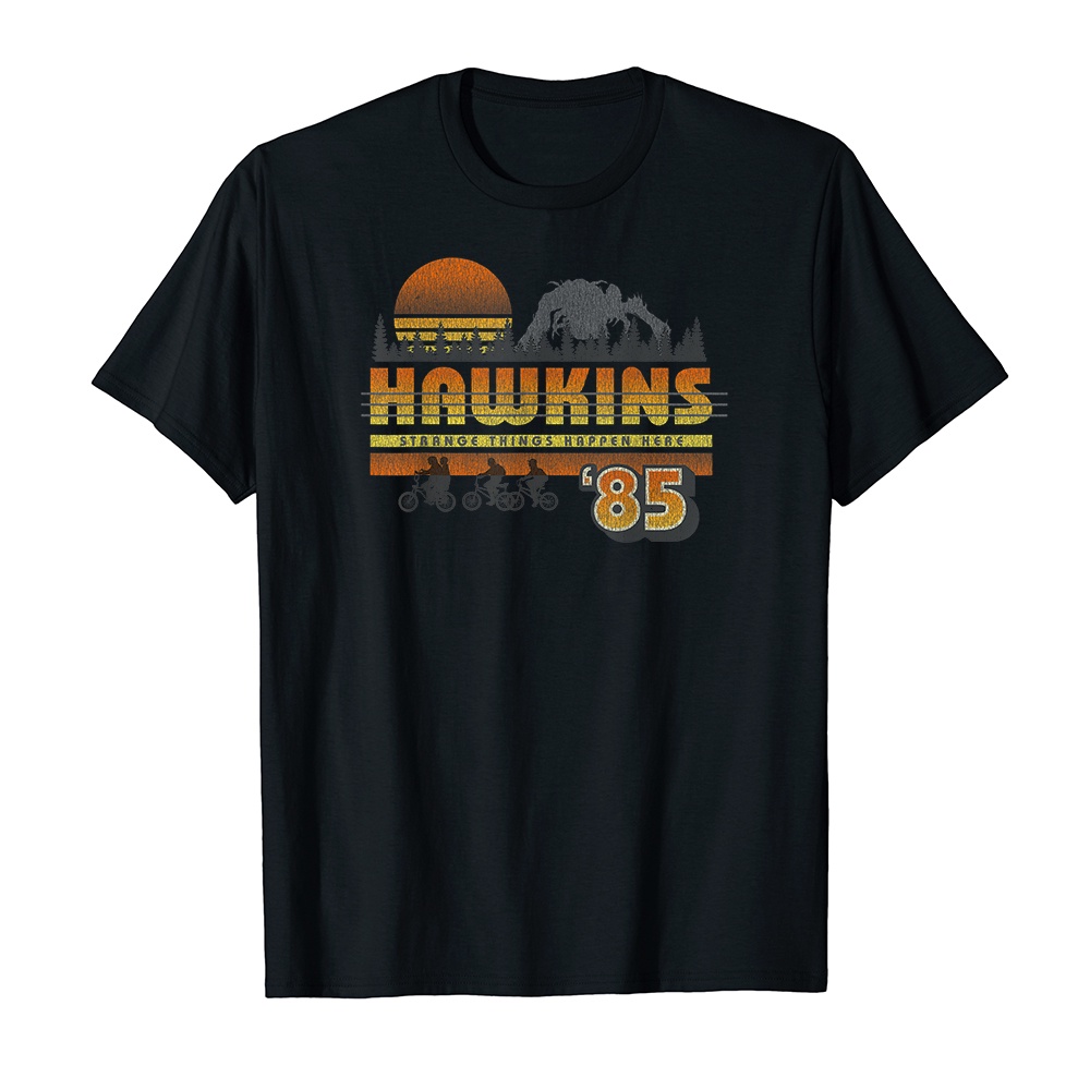 Áo thun cotton unisex HTFashion in hình Netflix Stranger Things Hawkins Strange Things 85 Retro-9323