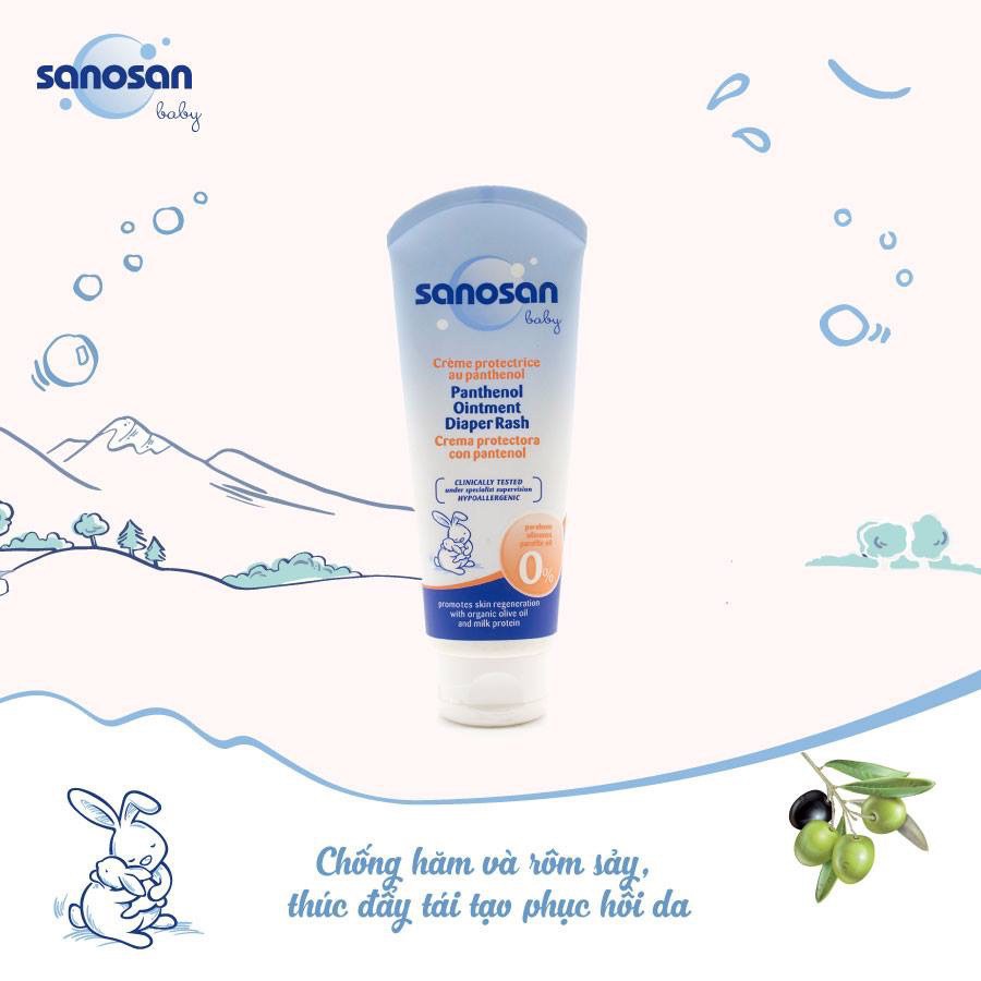 KEM HĂM 2 TÁC ĐỘNG CHIẾT XUẤT OLIVE HỮU CƠ SANOSAN 100ML  CHO BÉ