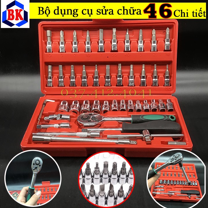 Bộ Dụng Cụ Mở Bu Lông Ốc Vít Đa Năng Sửa Chữa 46 Chi Tiết (Hàng Nhập Khẩu Giá Tốt)