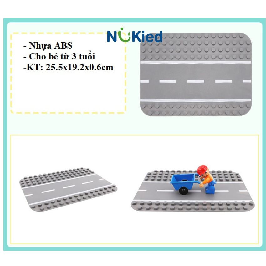 Đế gắn tường lego, tấm đế lót base dài 51x25.5cm, hạt lớn cho bé từ 2 tuổi trở lên, tương thích duplo Nukiedvn