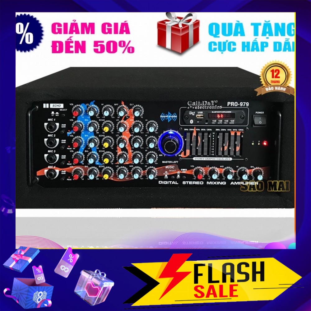 Amply 12 sò Nhật, Ampli Bluetooth karaoke nghe nhạc gia đình CALY.D&Y PRO-979